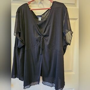 Jessica London Black Sheer Top